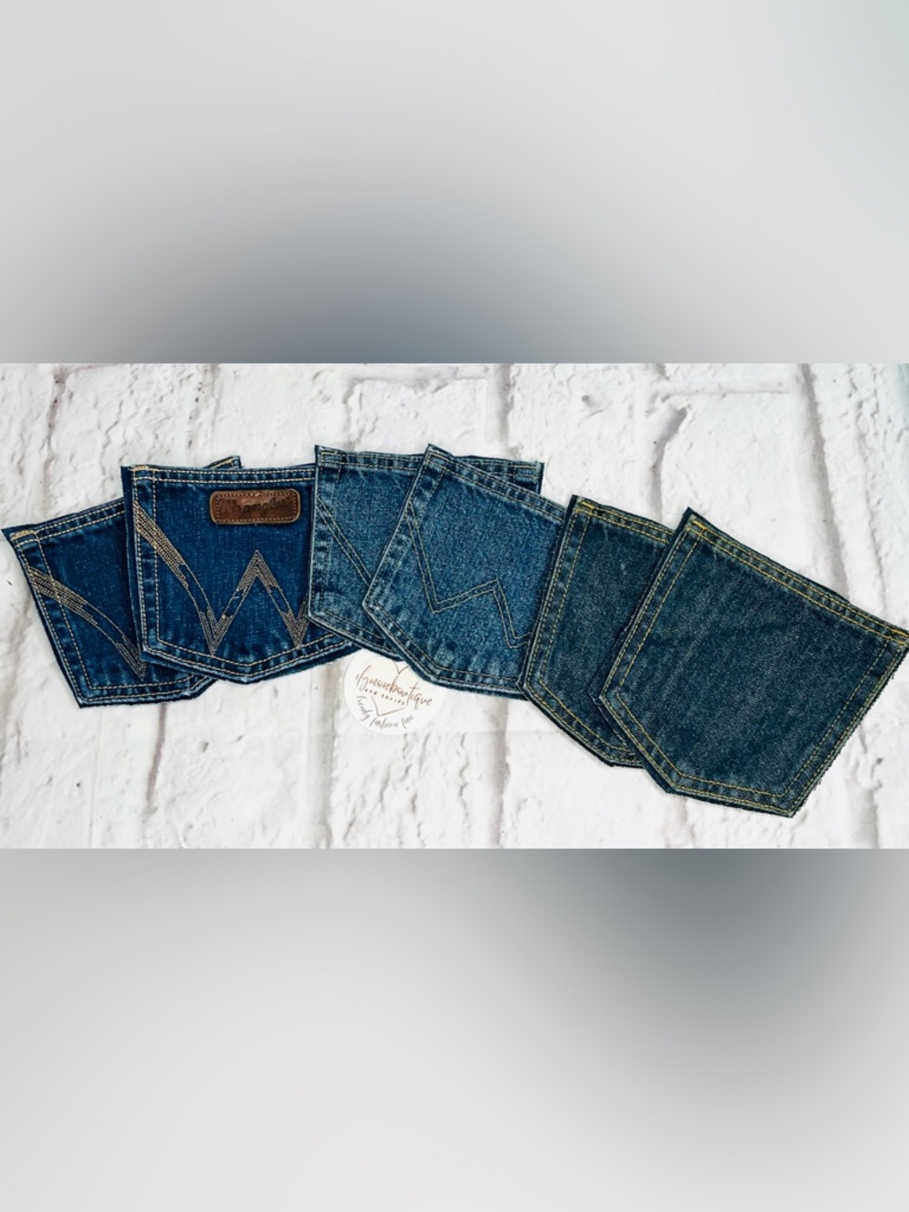 Jean Pockets for Crafting & Sewing Supplies set of 6 back pockets